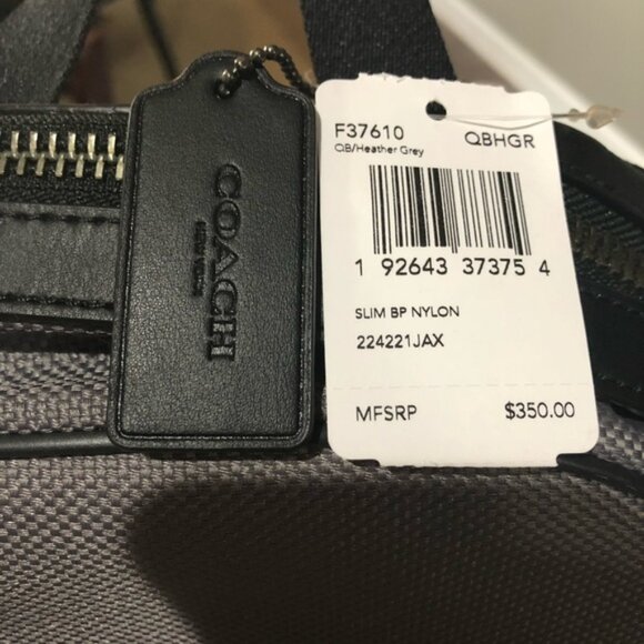 NWT Authentic Coach Slim Backpack - Picture 6 of 7